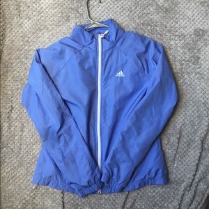 Baby blue adidas windbreaker